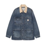 Ανδρικό Μπουφάν Μπλε - Carhartt WIP Warren Chore Εικόνα 