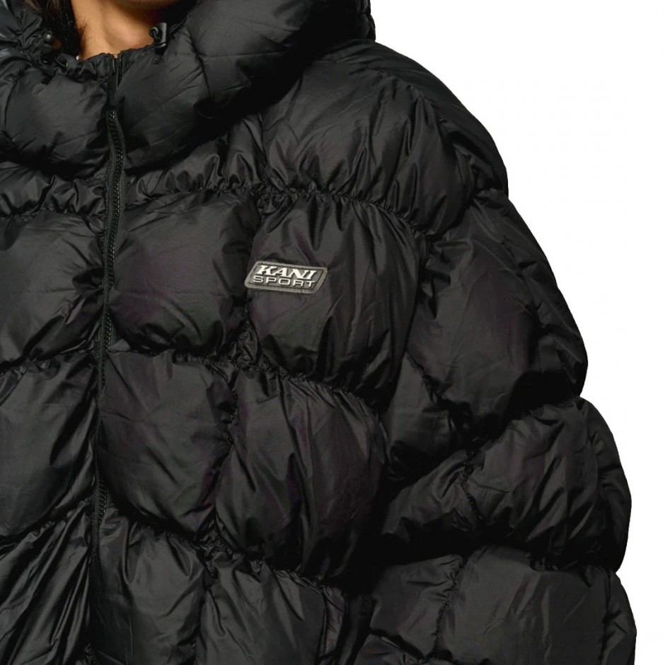 KARL KANI SRORT PATCH SQUARE QUILTED PUFFER JACKET KM243-046-2-BLACK Black