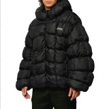 KARL KANI SRORT PATCH SQUARE QUILTED PUFFER JACKET KM243-046-2-BLACK Black Image 