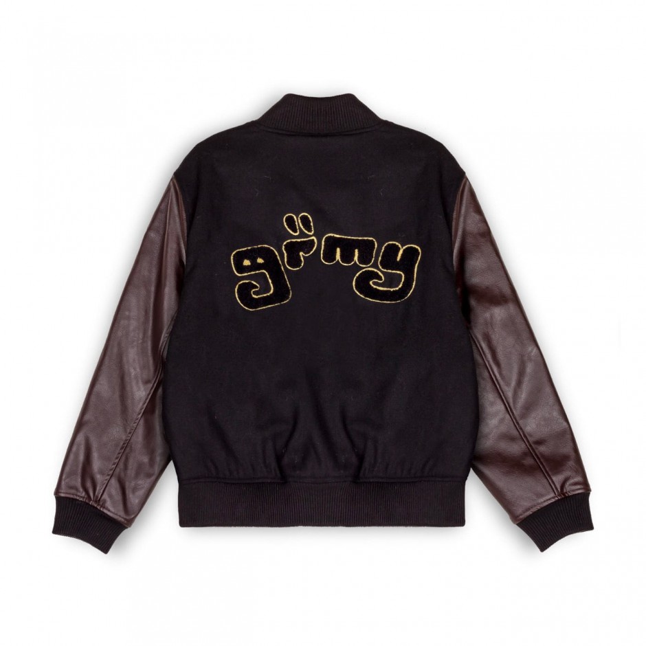 GRIMEY LUST MANTRA WOOL BASEBALL JACKET GBJK147-BLK Black