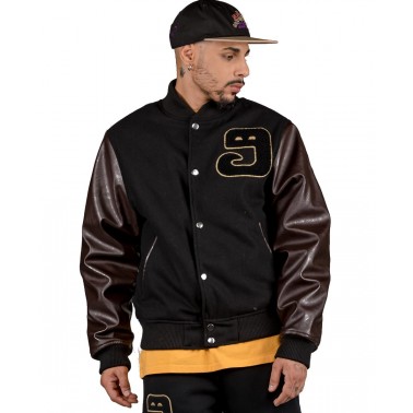 GRIMEY LUST MANTRA WOOL BASEBALL JACKET GBJK147-BLK Black