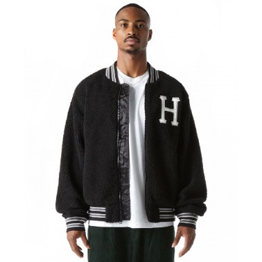 Ανδρικό Μπουφάν HUF SHERPA VARSITY JACKET Μαύρο 