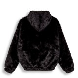 GRIMEY ROYAL PAW FAUX FUR HOODED JACKET GFHJ195-BLK Black Image 4