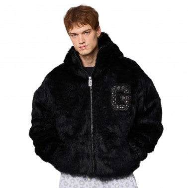 GRIMEY ROYAL PAW FAUX FUR HOODED JACKET GFHJ195-BLK Black