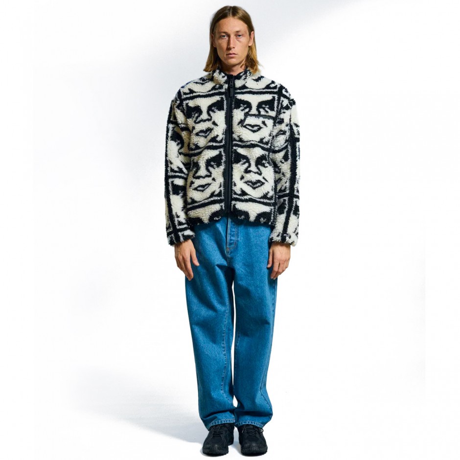 OBEY REPEATED ICON SHERPA JACKET 121800608-BKM Black