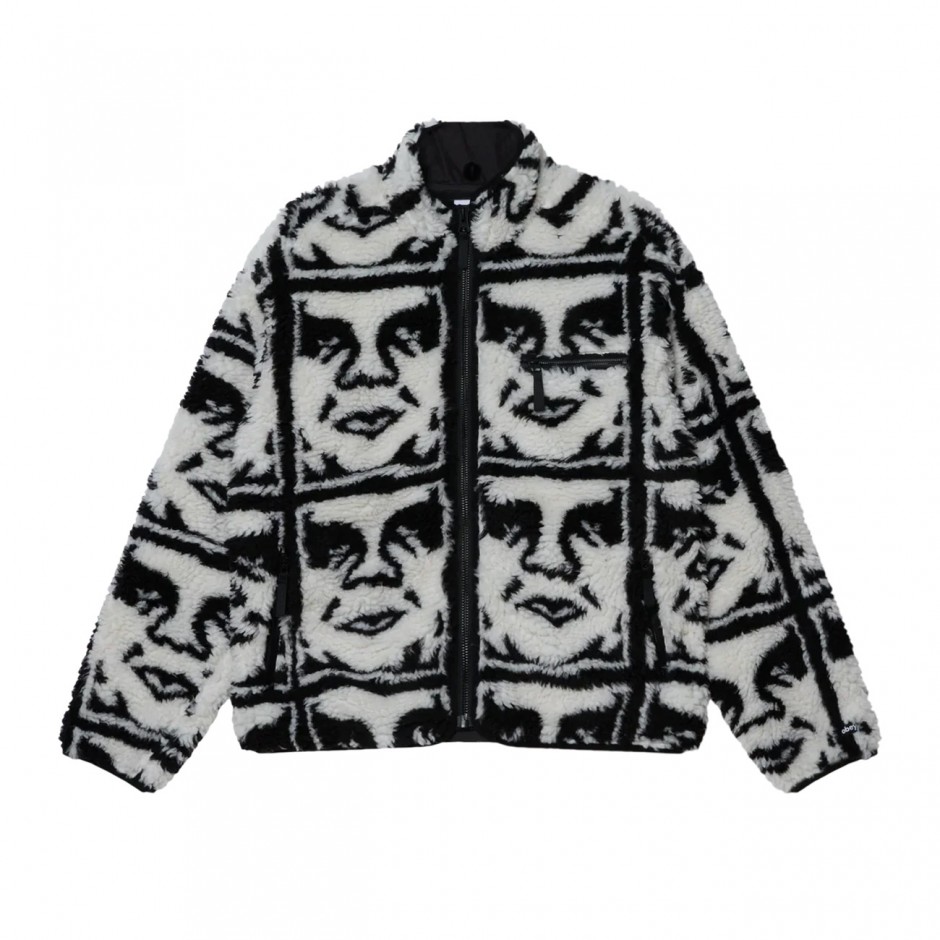 OBEY REPEATED ICON SHERPA JACKET 121800608-BKM Black
