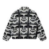 OBEY REPEATED ICON SHERPA JACKET 121800608-BKM Black Image 3