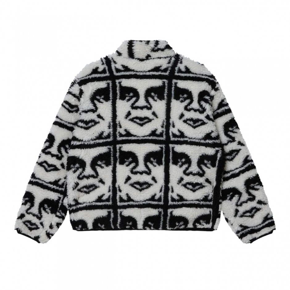 OBEY REPEATED ICON SHERPA JACKET 121800608-BKM Black