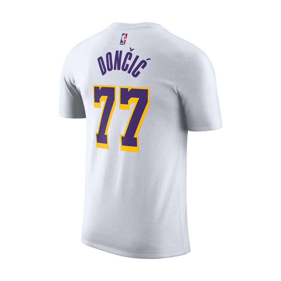 Ανδρικό T-Shirt ΝΒΑ Λευκό - Nike Luka Dončić Los Angeles Lakers Association Edition