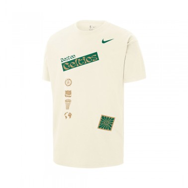 Ανδρικό T-Shirt Εκρού - Nike Boston Celtics Courtside Oversize