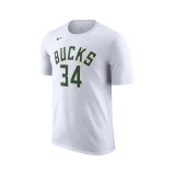 Ανδρικό T-Shirt Λευκό - Nike Milwaukee Bucks Εικόνα 
