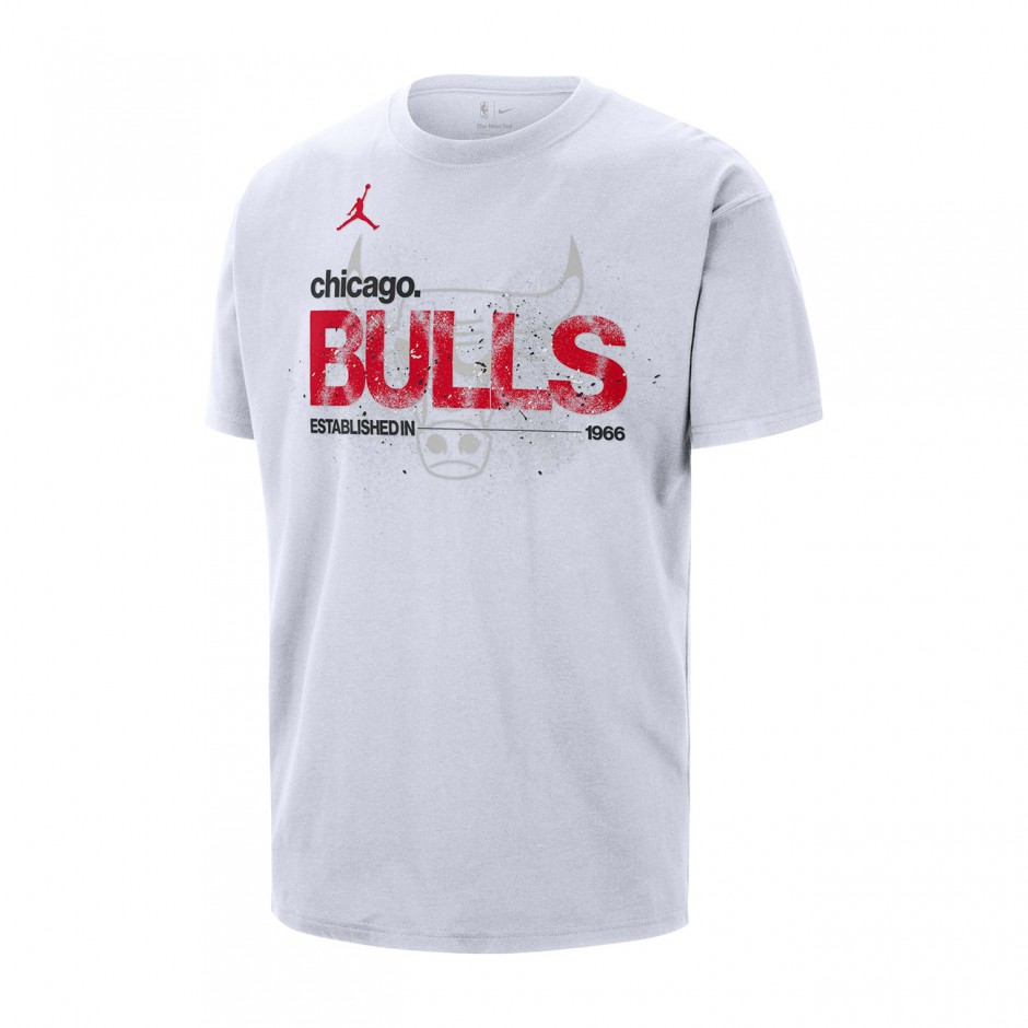 Ανδρικό T-Shirt NBA Λευκό - Jordan Chicago Bulls Courtside '85