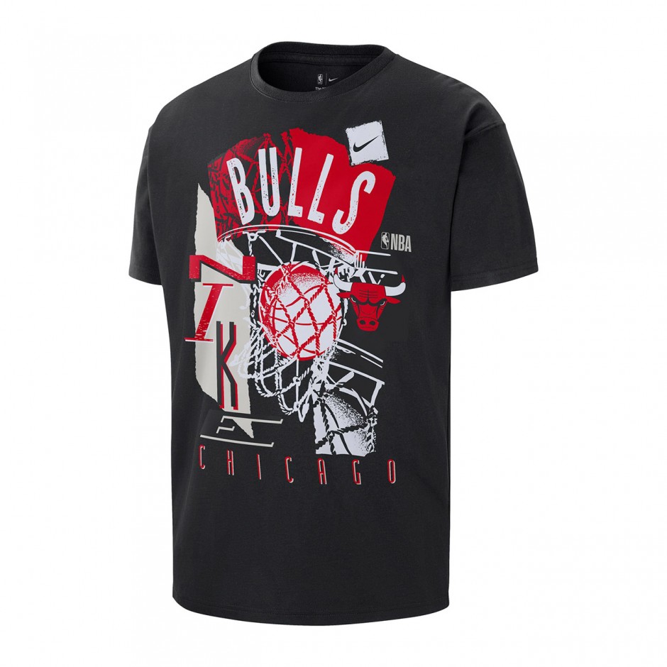 Ανδρικό T-Shirt NBA Μαύρο - Nike Chicago Bulls Courtside