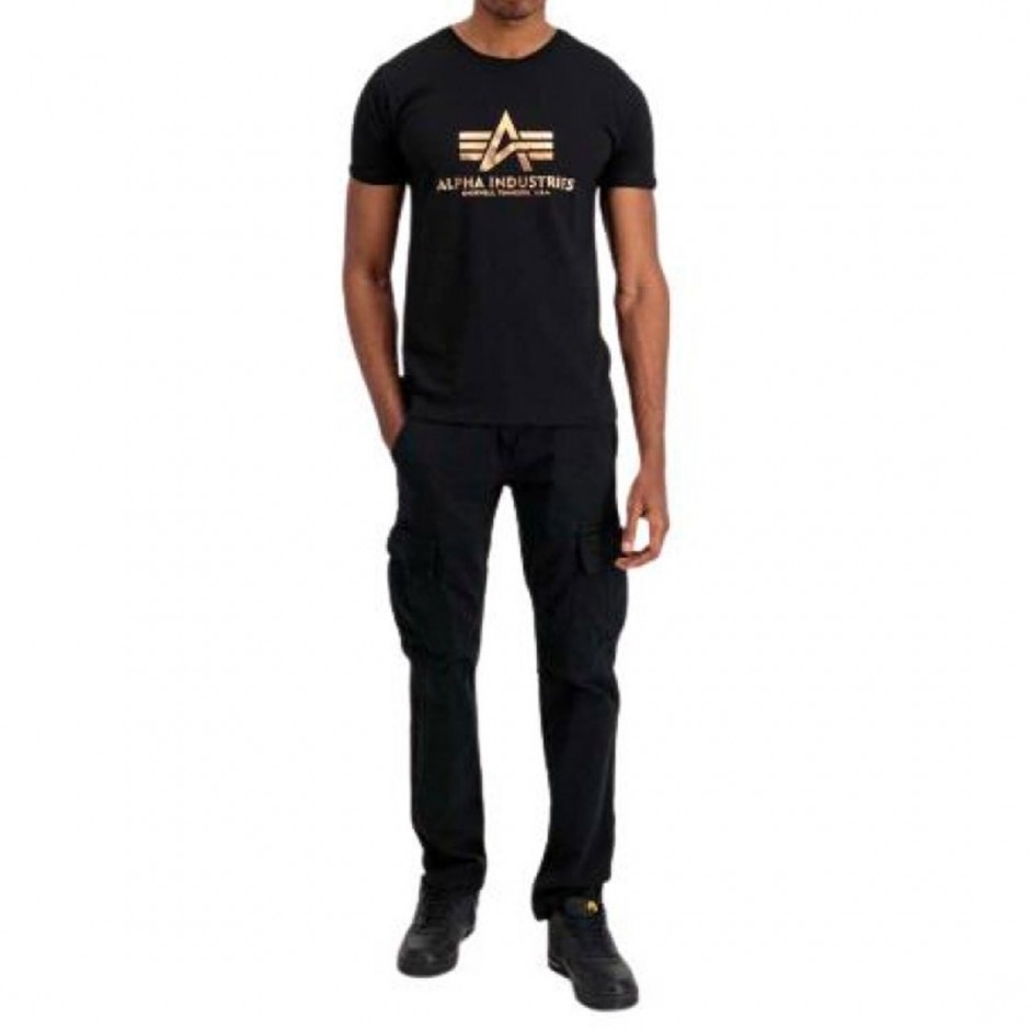 ALPHA INDUSTRIES BASIC T-SHIRT FOIL PRINT 100501FP-365 Black