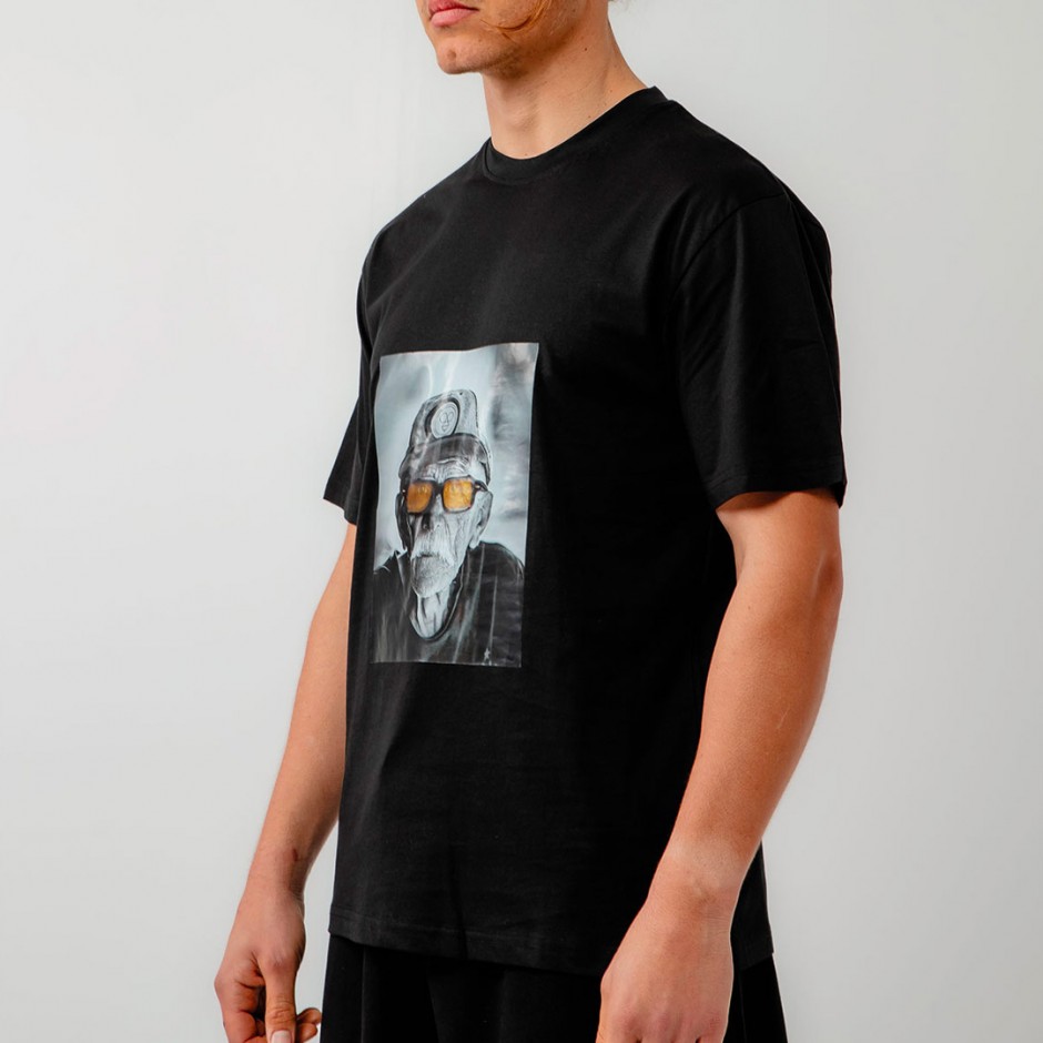 BEE UNUSUAL IL CAPITANO RELAXED T-SHIRT AT-251332-BLACK Black