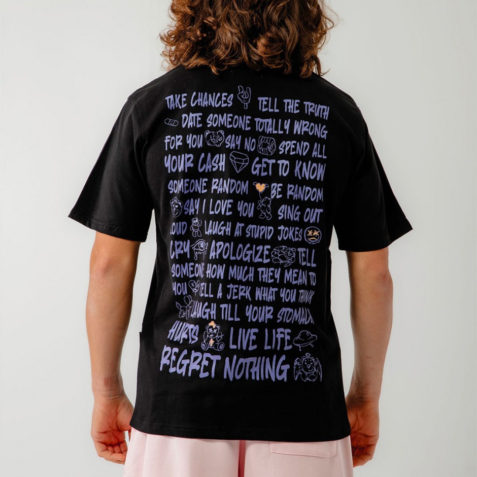 BEE UNUSUAL REGRET NOTHING RELAXED T-SHIRT AT-251338-BLACK Black