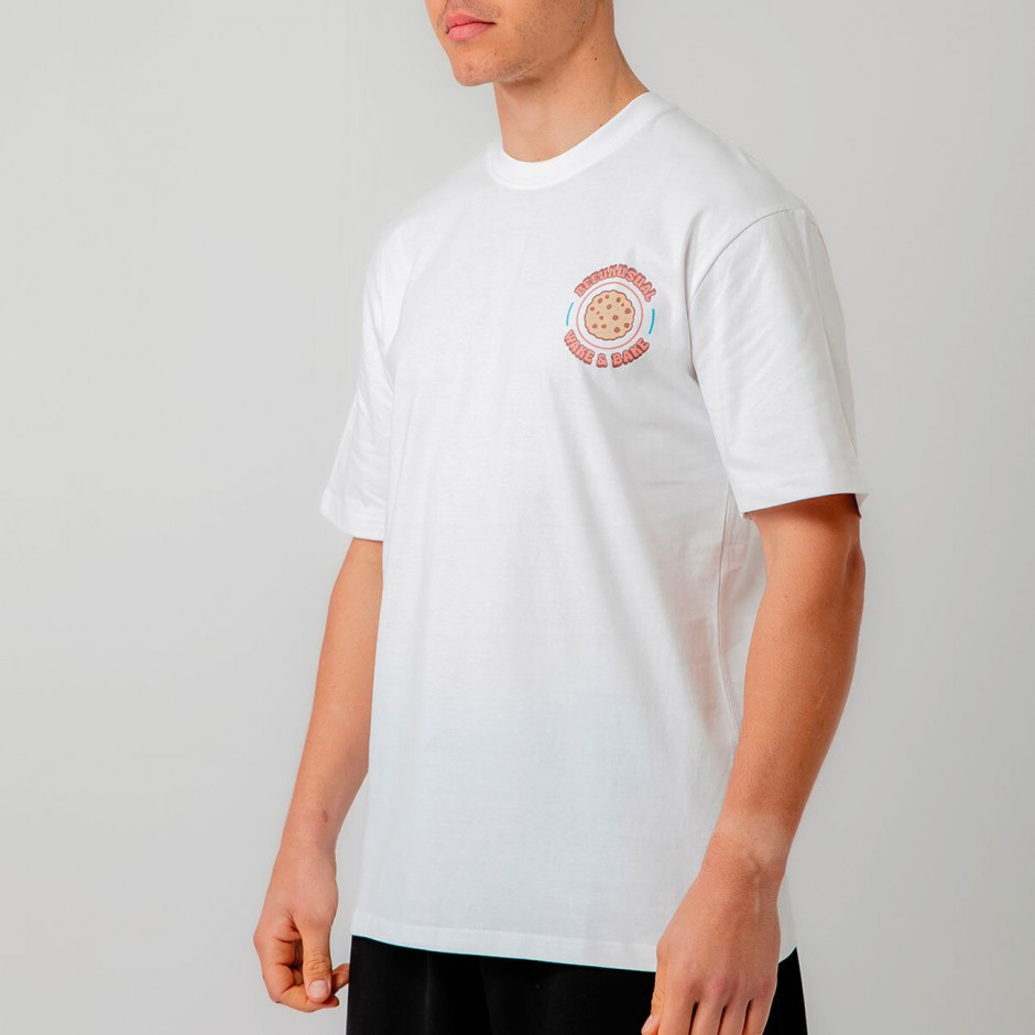 Ανδρικό T-Shirt Λευκό - Bee Unusual 'Wake 'N Bake' 