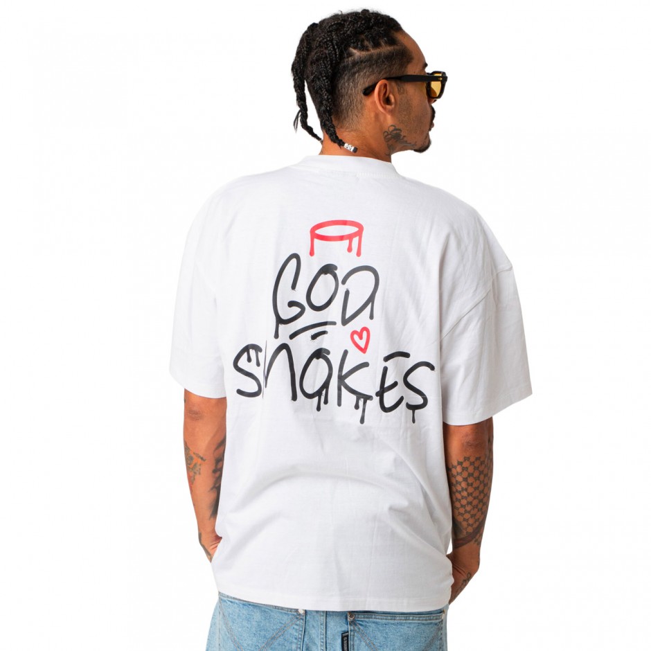 Ανδρικό T-Shirt Λευκό - Bee Unusual 'God Smokes' 