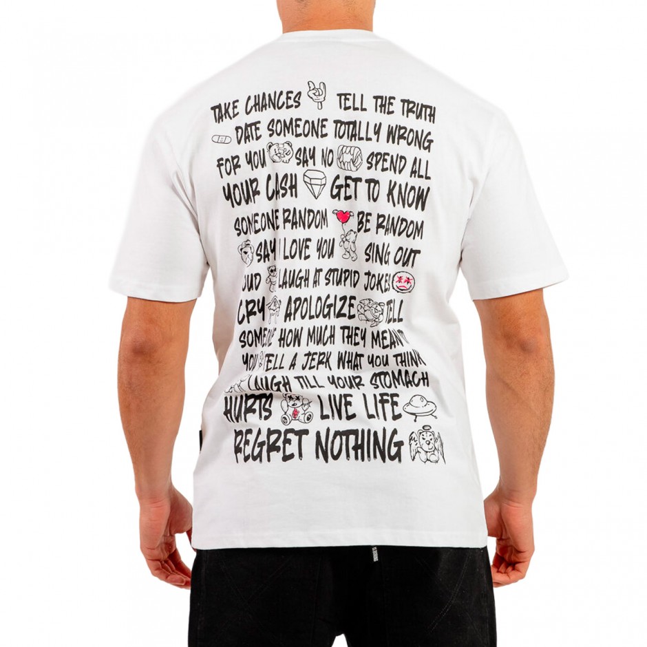 Men's T-Shirt White - Bee Unusual 'Regret Nothing' 