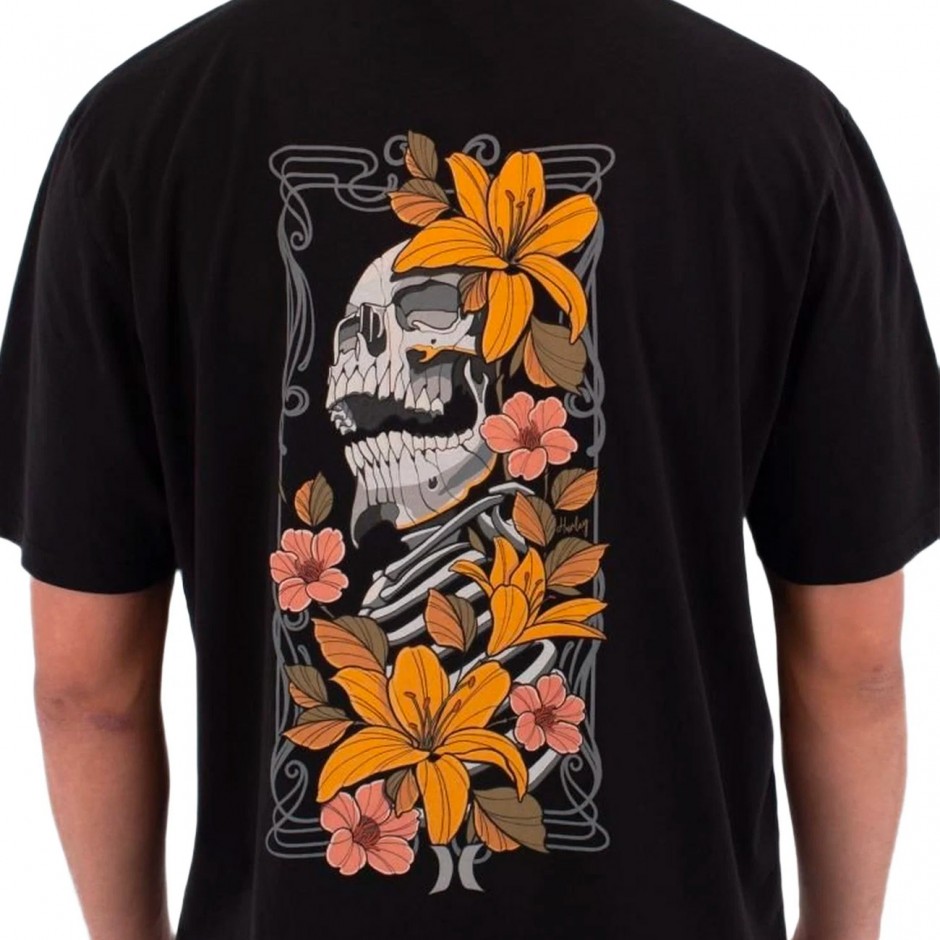 Men's T-Shirt Black - Hurley Tattoo Trudy Skull