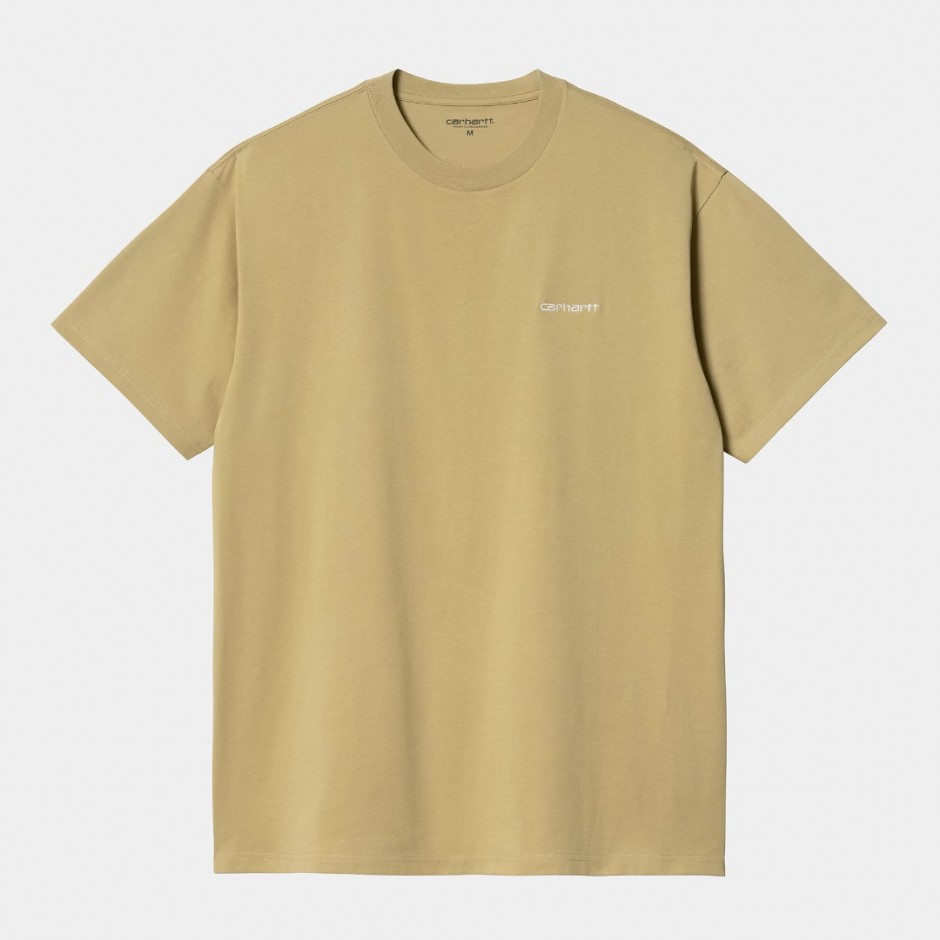 Ανδρικό T-Shirt Χακί - Carhartt WIP S/S Script Embroidery 