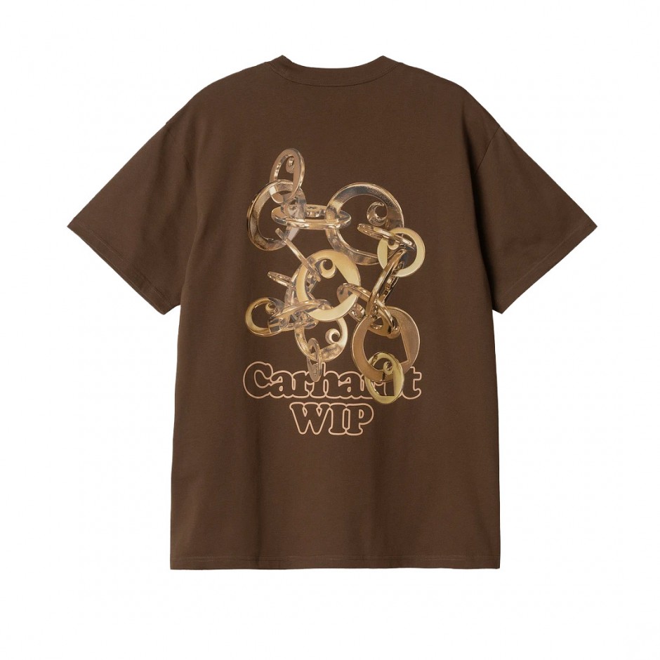 Ανδρικό T-Shirt Καφέ - Carhartt WIP S/S Linked Charms