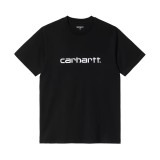 Men's T-Shirt Black - Carhartt WIP S/S Script Image 2