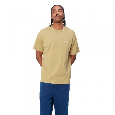Ανδρικό T-Shirt Χακί - Carhartt WIP S/S Script Embroidery 