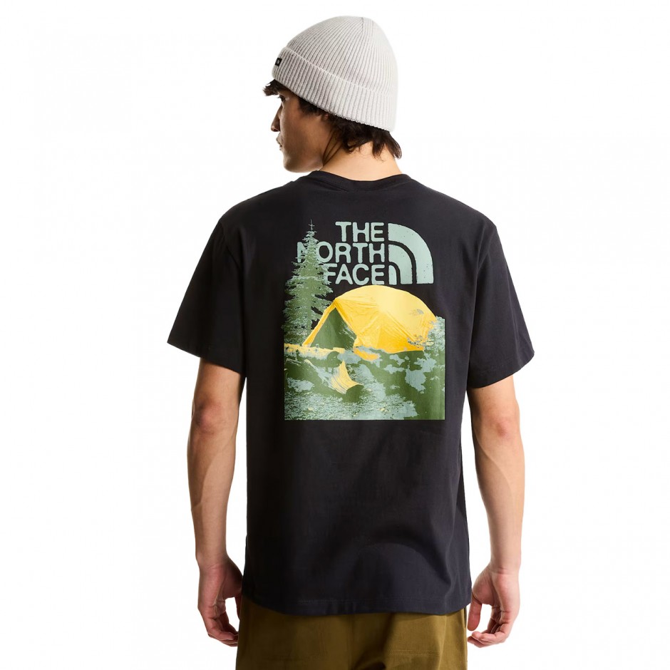 Ανδρικό T-Shirt Μαύρο - The North Face Pitch A Tent Relaxed