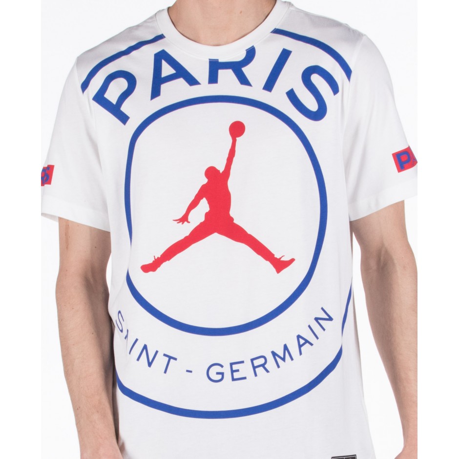 JORDAN PARIS SAINT-GERMAIN MEN'S LOGO T-SHIRT BQ8384-100 Λευκό