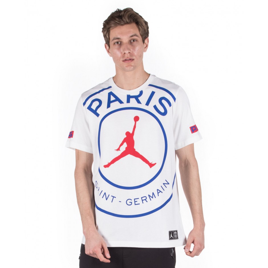 JORDAN PARIS SAINT-GERMAIN MEN'S LOGO T-SHIRT BQ8384-100 Λευκό