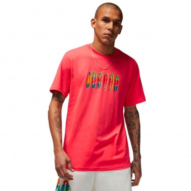 Ανδρική Κοντομάνικη Μπλούζα JORDAN M J FLT MVP SS WORDMARK CREW Κοραλί DQ7366-850 