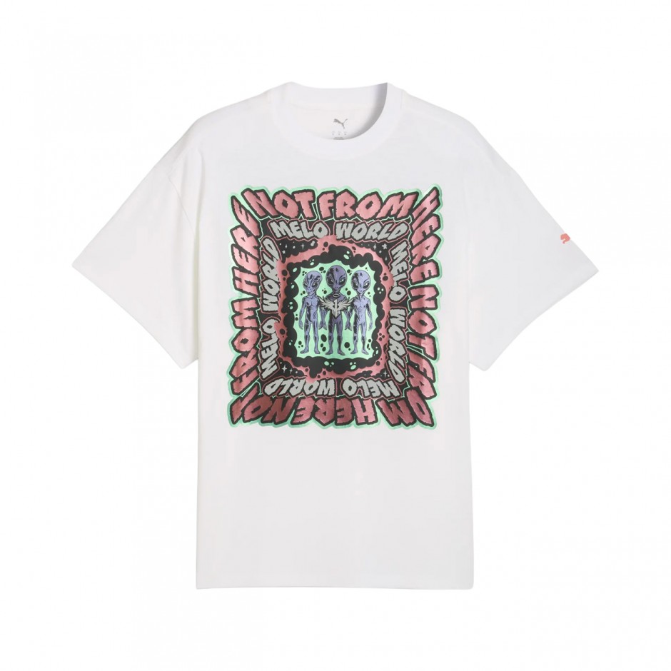 Ανδρικό T-Shirt Λευκό - PUMA Melo World II Oversized