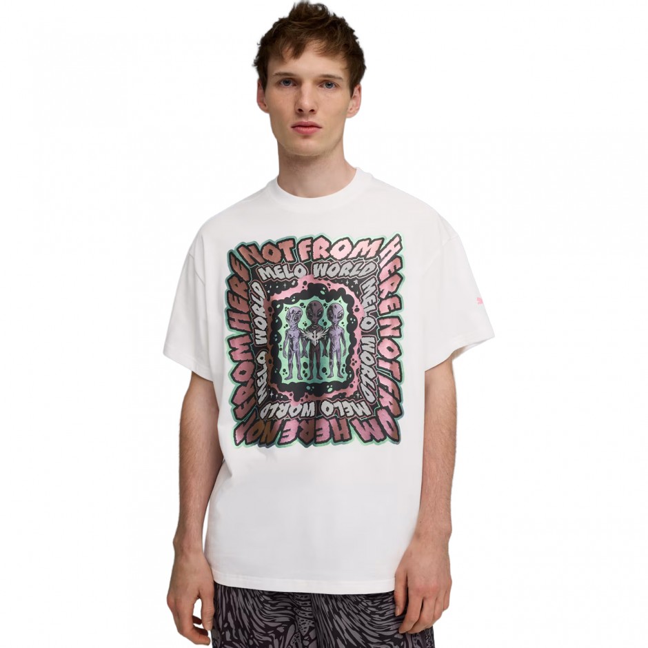 Ανδρικό T-Shirt Λευκό - PUMA Melo World II Oversized