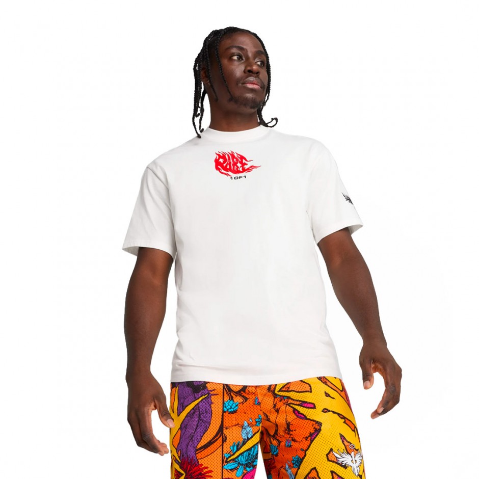 Ανδρικό T-Shirt Μπάσκετ Λευκό - Puma Melo Phoenix