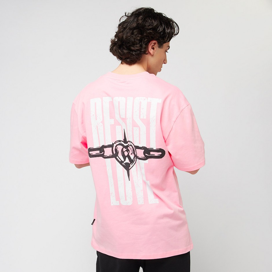 KARL KANI WOVEN SIGNATURE RESIST LOVE TEE KM251-017-1-PINK Pink