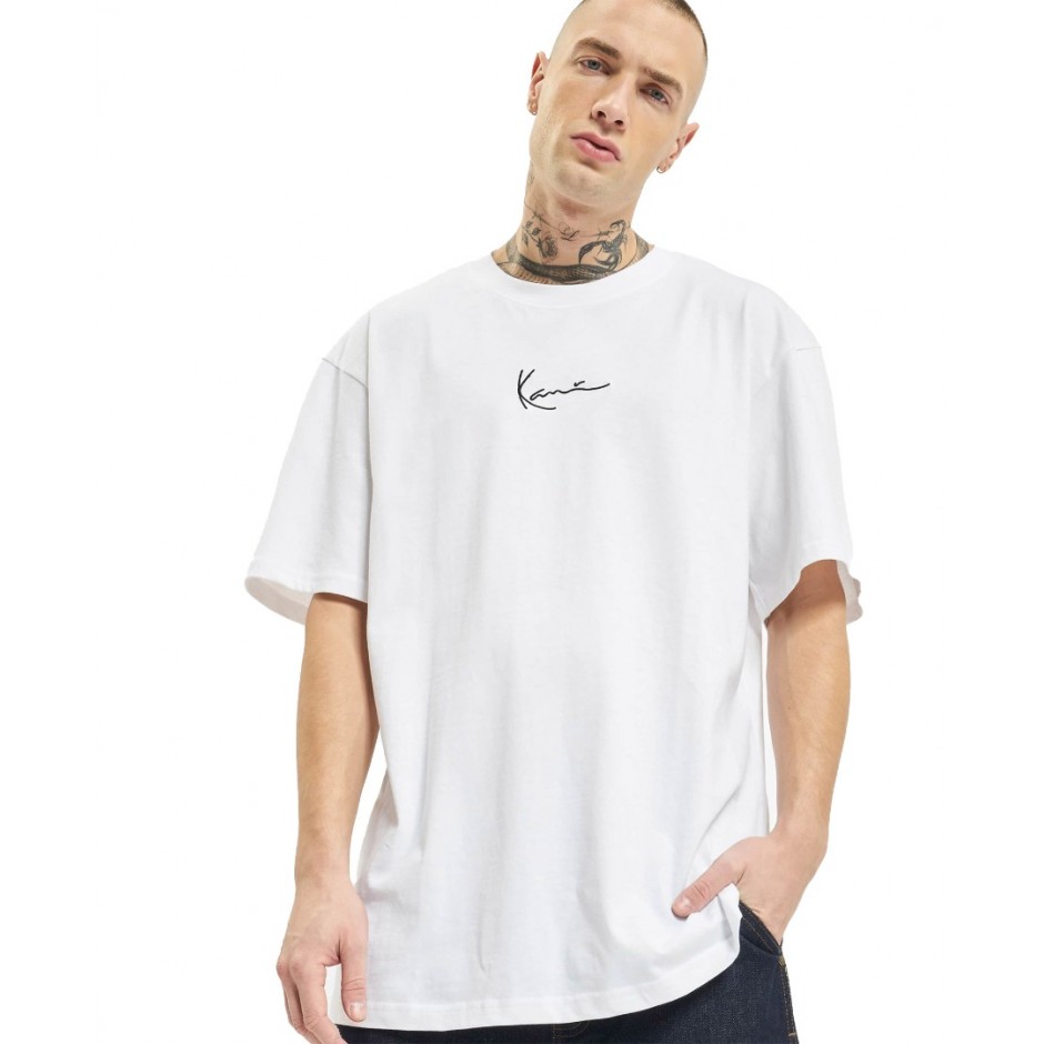 KARL KANI SMALL SIGNATURE TEE KKMQ12002WHT-WHITE White