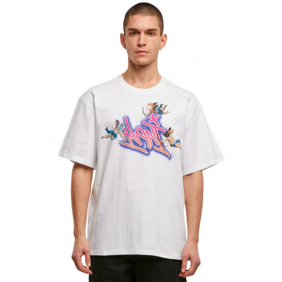 KARL KANI WOVEN SIGNATURE AIRBRUSH AMOR TEE KM251-018-1-WHITE White