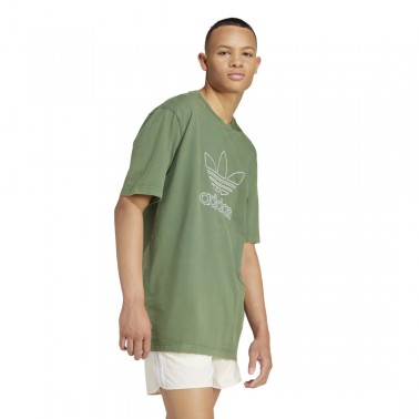 adidas Originals Adicolor Outline Trefoil Πράσινο - Ανδρικό T-Shirt
