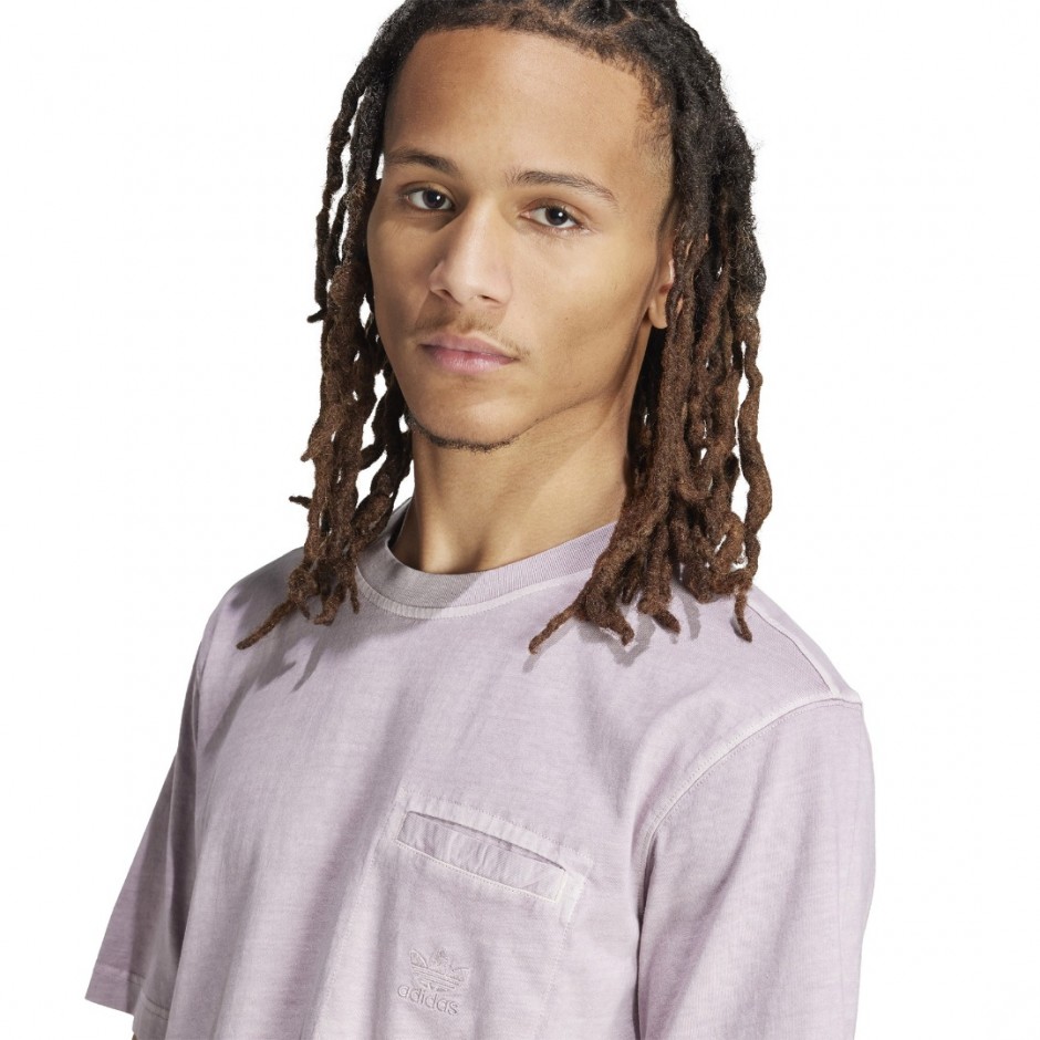 Ανδρικό T-Shirt Μωβ - adidas Originals Trefoil Essentials+ Dye Pocket