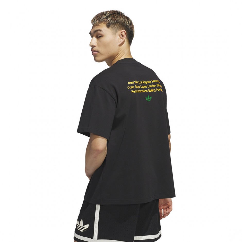 Ανδρικό T-Shirt Μαύρο - adidas Originals Worldwide Hoops