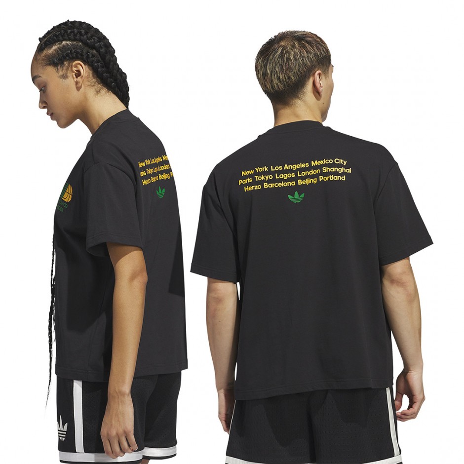 Ανδρικό T-Shirt Μαύρο - adidas Originals Worldwide Hoops