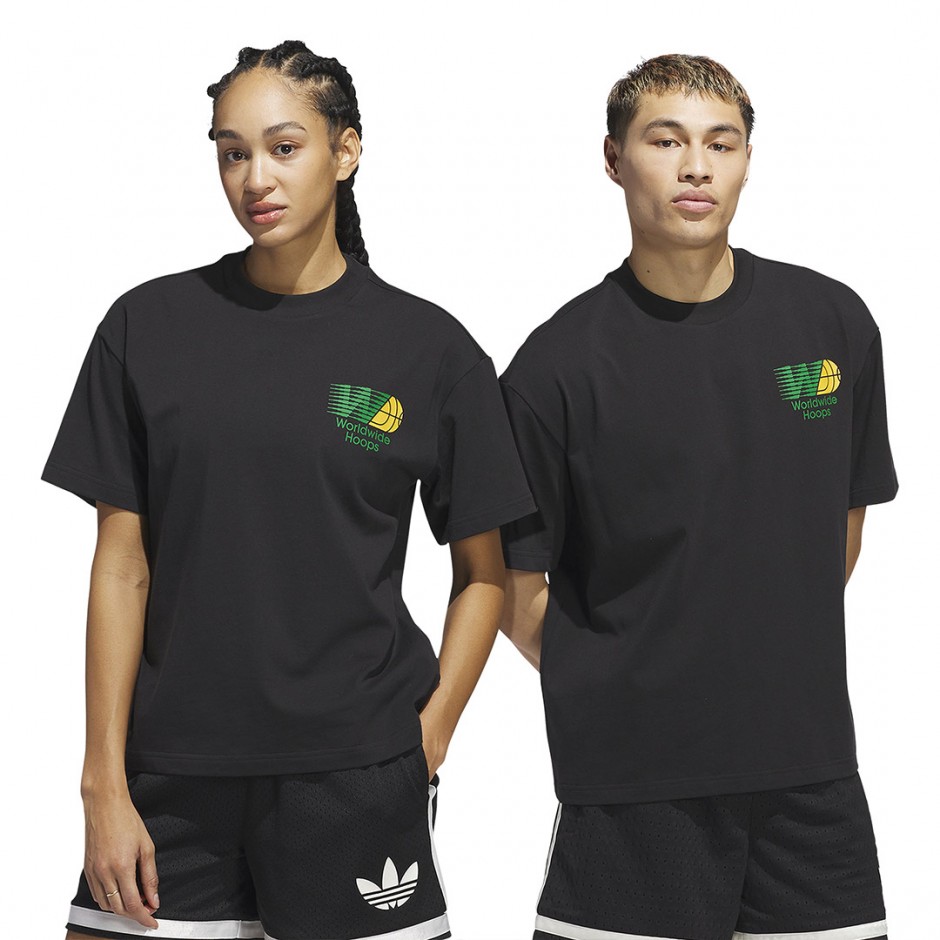 Ανδρικό T-Shirt Μαύρο - adidas Originals Worldwide Hoops