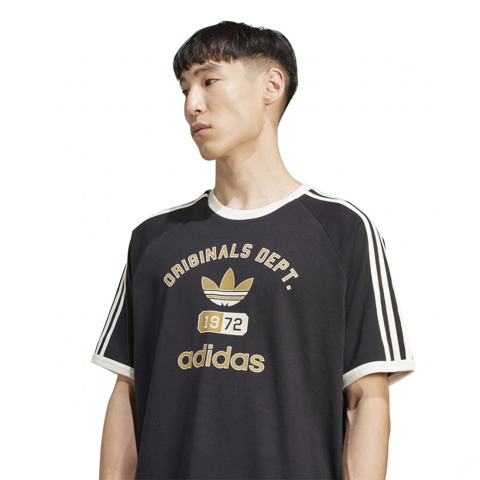 Ανδρικό T-Shirt Μαύρο - adidas Originals 3-Stripes Dept. Graphic 
