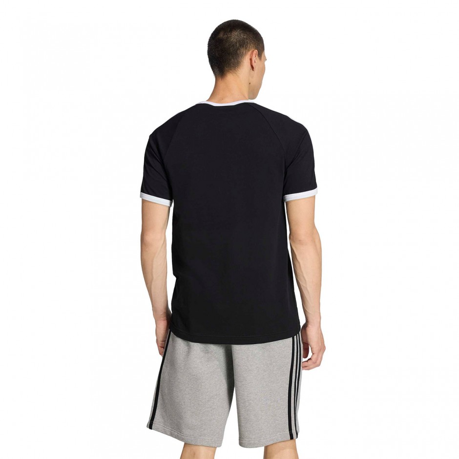 Men's T-Shirt Black - adidas Originals 3-Stripes Slim Ringer