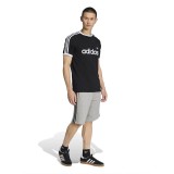 Men's T-Shirt Black - adidas Originals 3-Stripes Slim Ringer Image 3