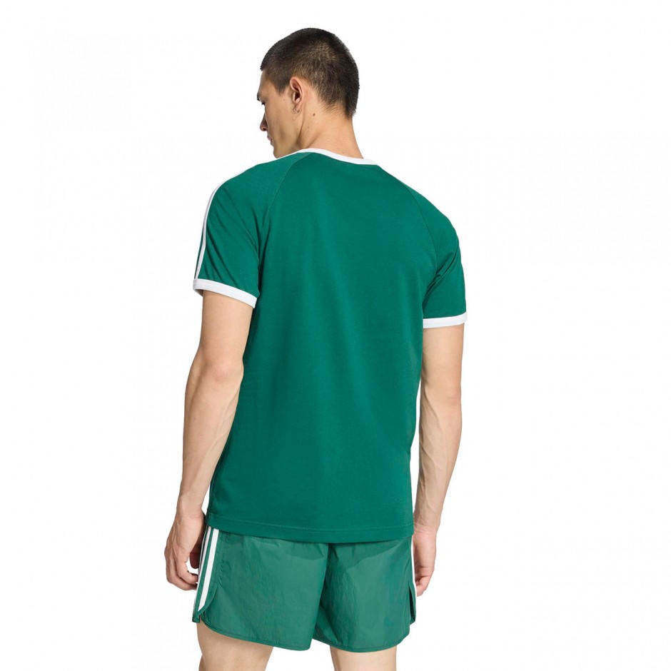 Ανδρικό T-Shirt Πράσινο - adidas Originals 3-Stripes Slim Ringer