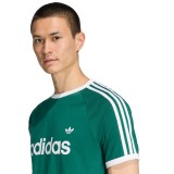 Ανδρικό T-Shirt Πράσινο - adidas Originals 3-Stripes Slim Ringer Εικόνα 1