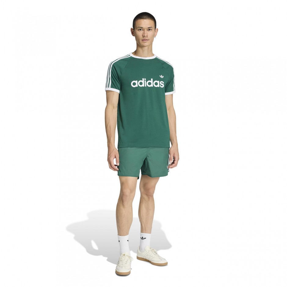 Ανδρικό T-Shirt Πράσινο - adidas Originals 3-Stripes Slim Ringer
