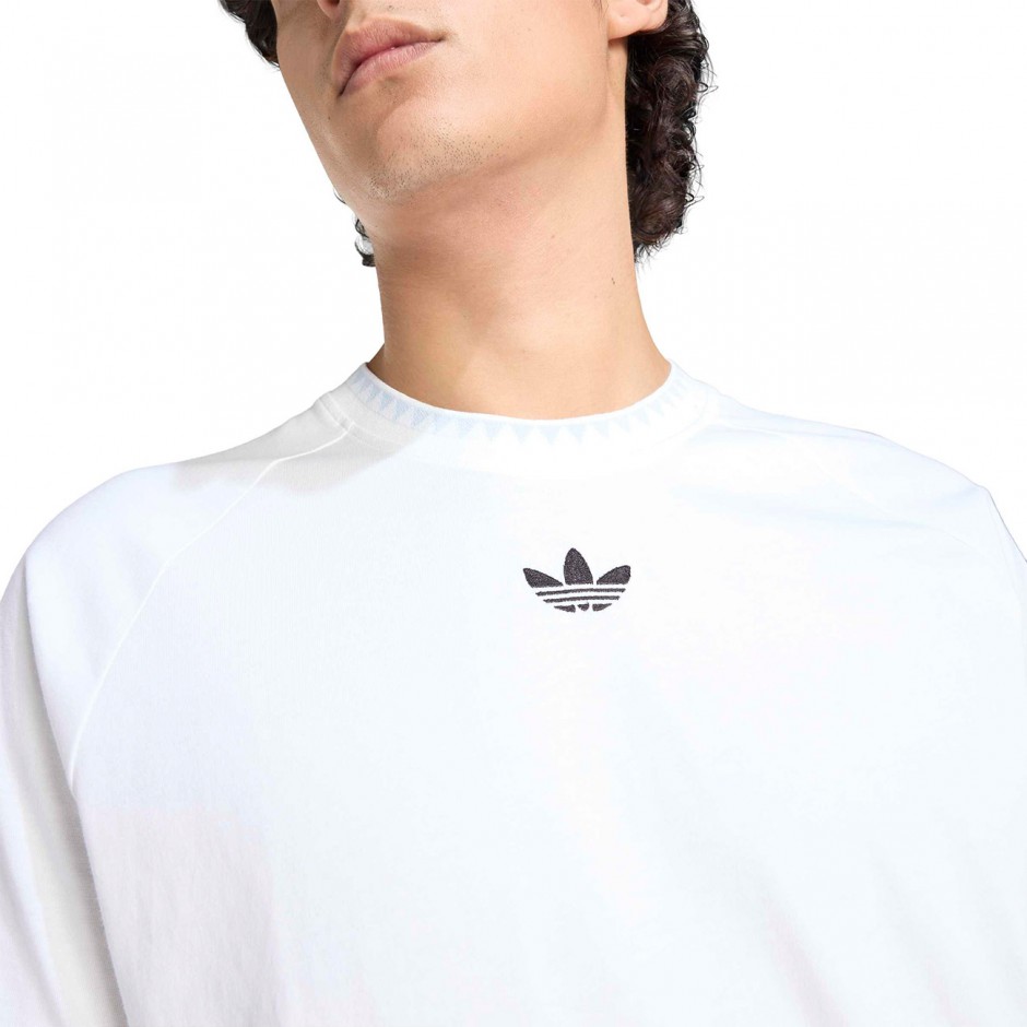 Men's T-Shirt White - adidas Originals Chest Stripes Engineered